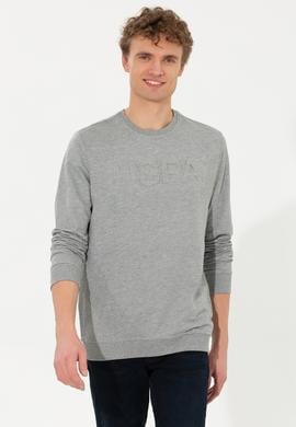 Erkek Gri Melanj Basic Sweatshirt - 50254503042