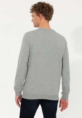 Erkek Gri Melanj Basic Sweatshirt - 50254503042