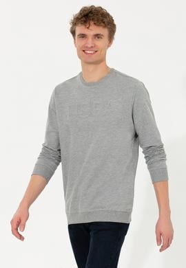 Erkek Gri Melanj Basic Sweatshirt - 50254503042