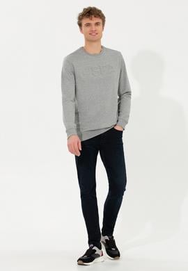 Erkek Gri Melanj Basic Sweatshirt - 50254503042