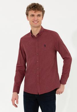 Erkek Bordo Uzun Kollu Basic Gömlek - 50262359001