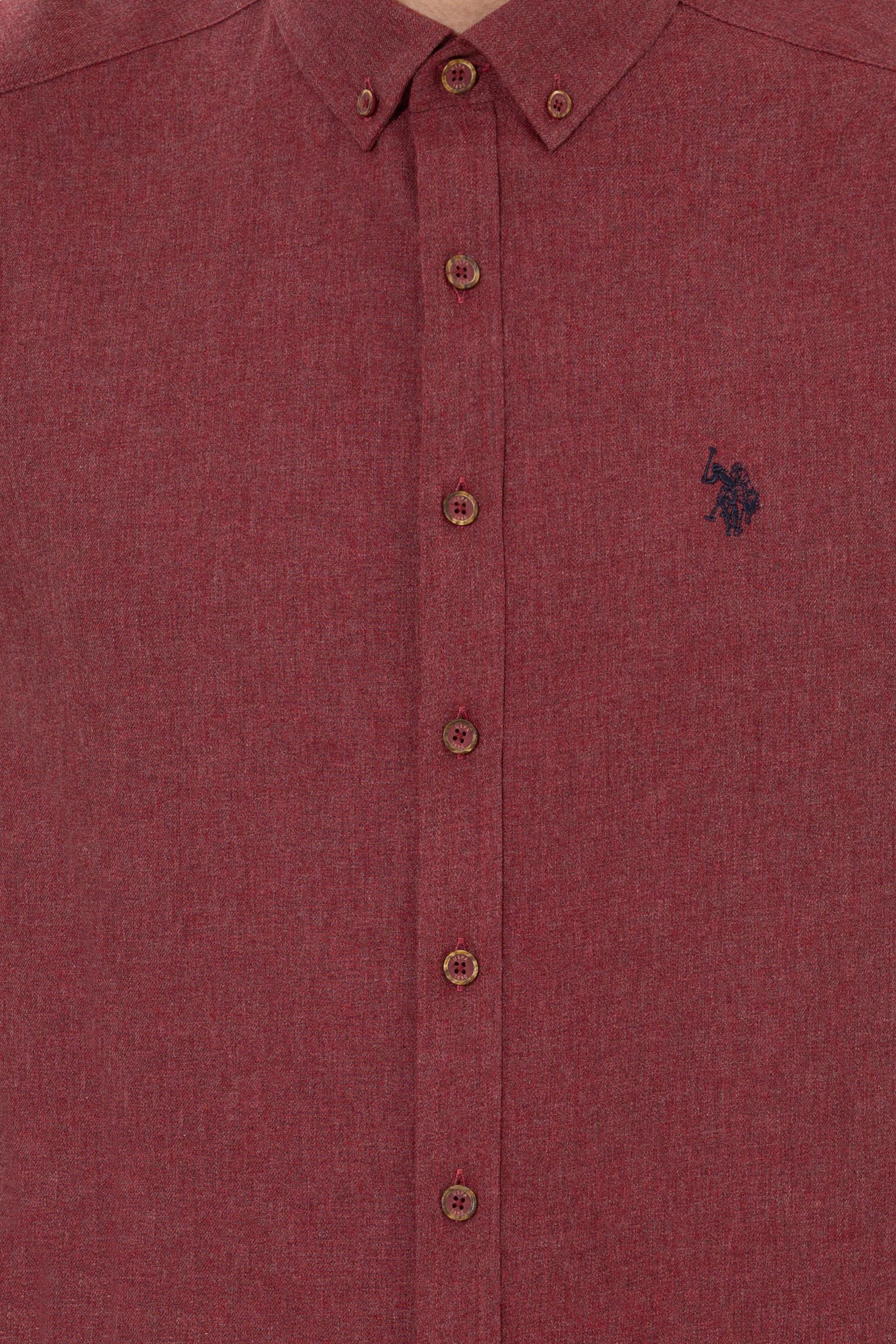 Erkek Bordo Uzun Kollu Basic Gömlek