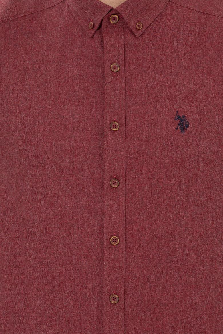 Erkek Bordo Uzun Kollu Basic Gömlek - 50262359001
