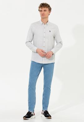 Erkek Ekru Uzun Kollu Basic Gömlek - 50262359010