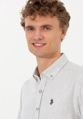 Erkek Ekru Uzun Kollu Basic Gömlek - 50262359010