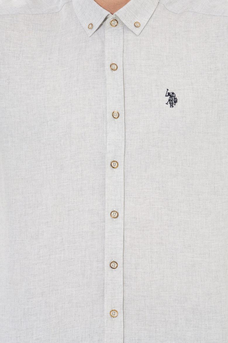 Erkek Ekru Uzun Kollu Basic Gömlek - 50262359010