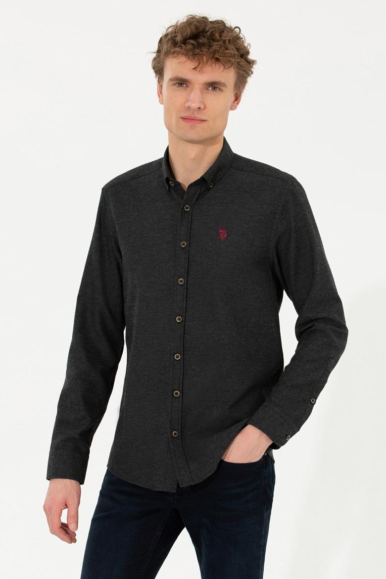 Erkek Siyah Uzun Kollu Basic Gömlek - 50262359028