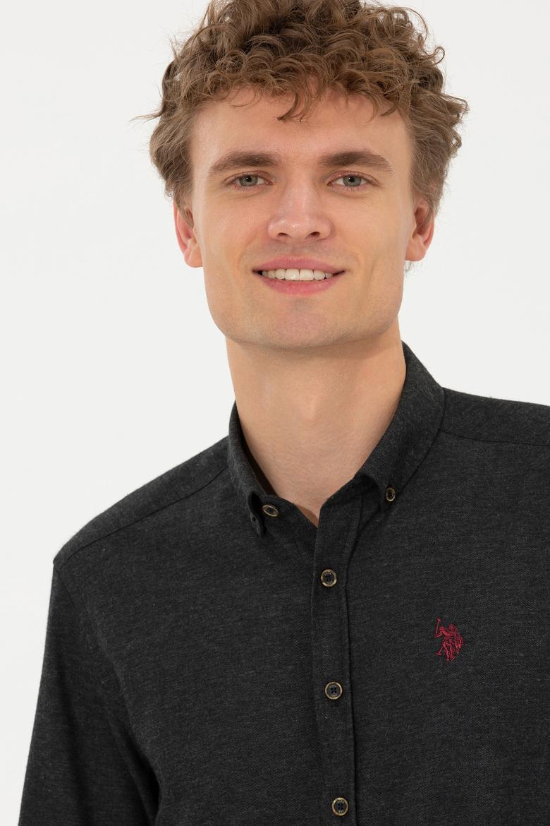 Erkek Siyah Uzun Kollu Basic Gömlek - 50262359028