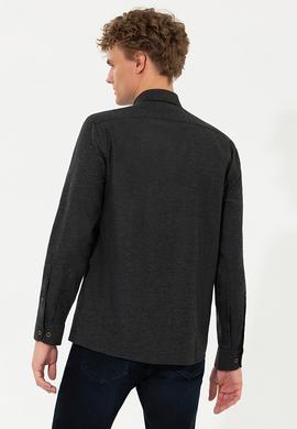 Erkek Siyah Uzun Kollu Basic Gömlek - 50262359028