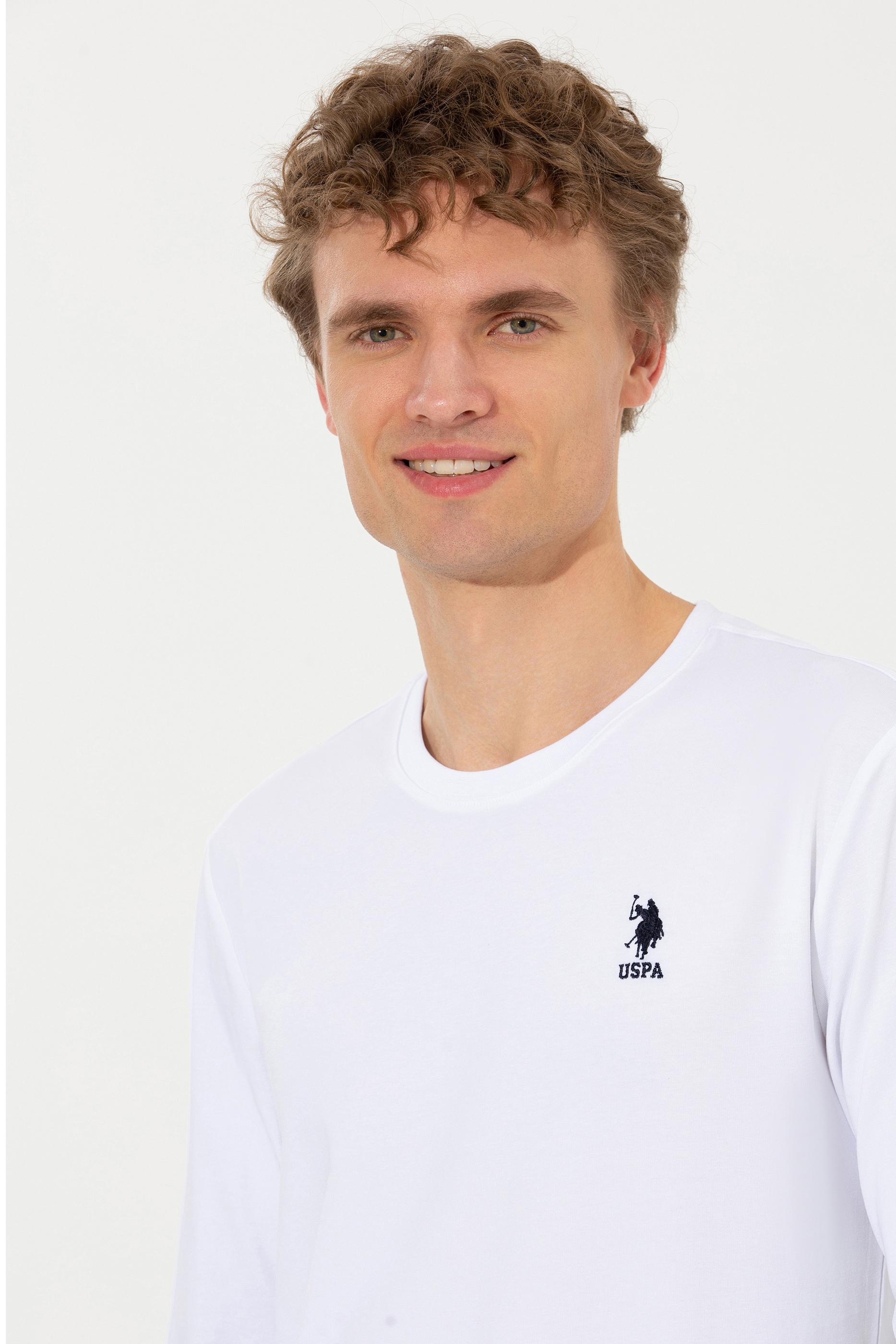 Erkek Beyaz Basic Sweatshirt