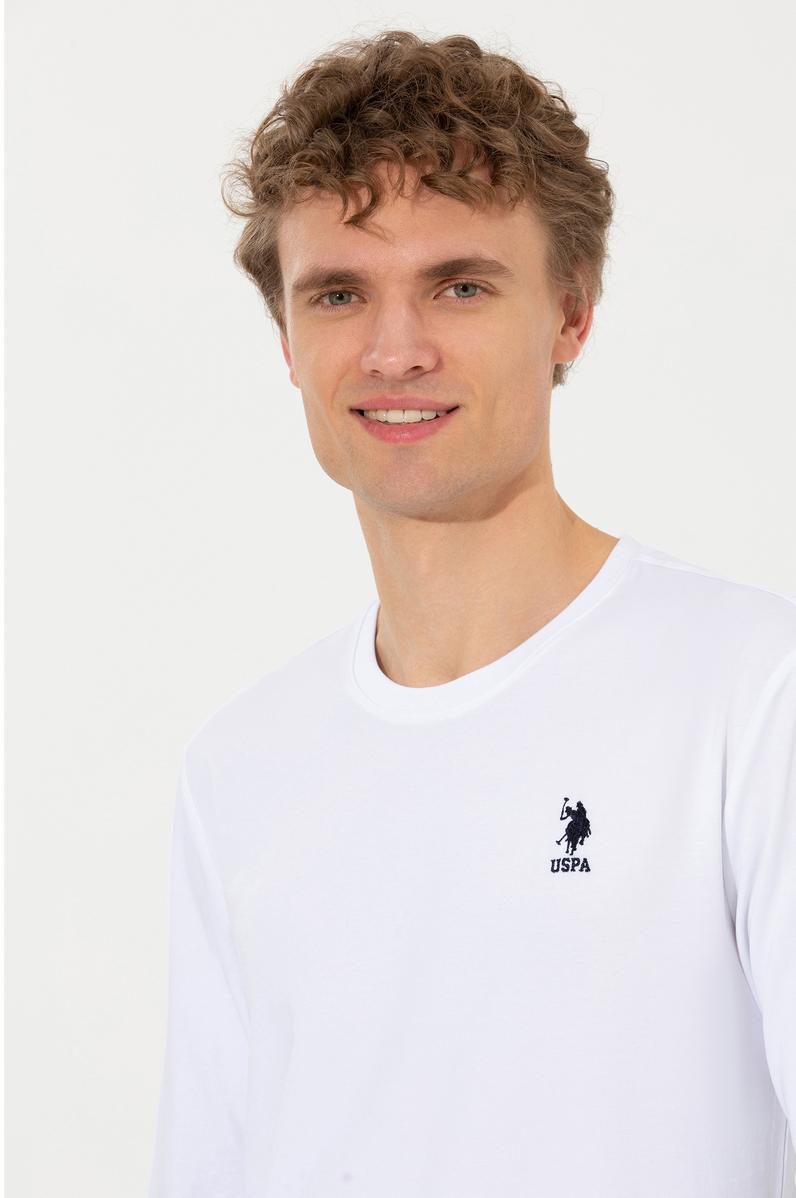 Erkek Beyaz Basic Sweatshirt