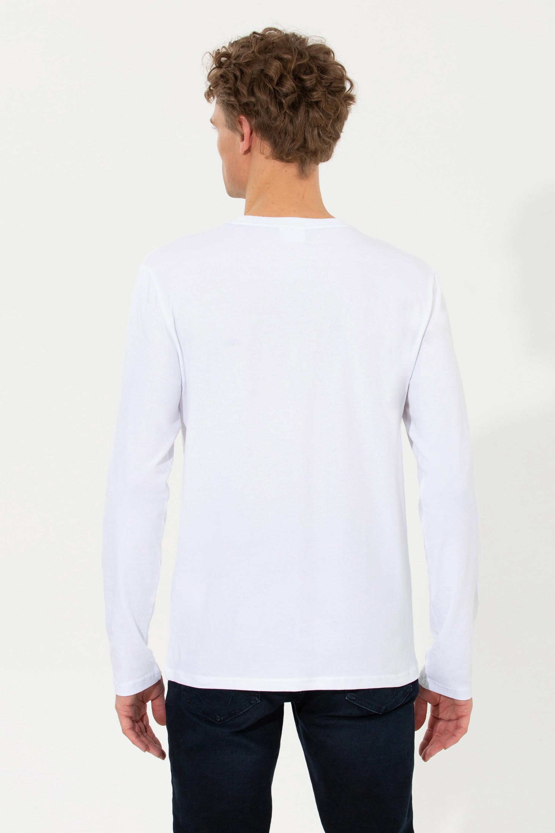 Erkek Beyaz Basic Sweatshirt