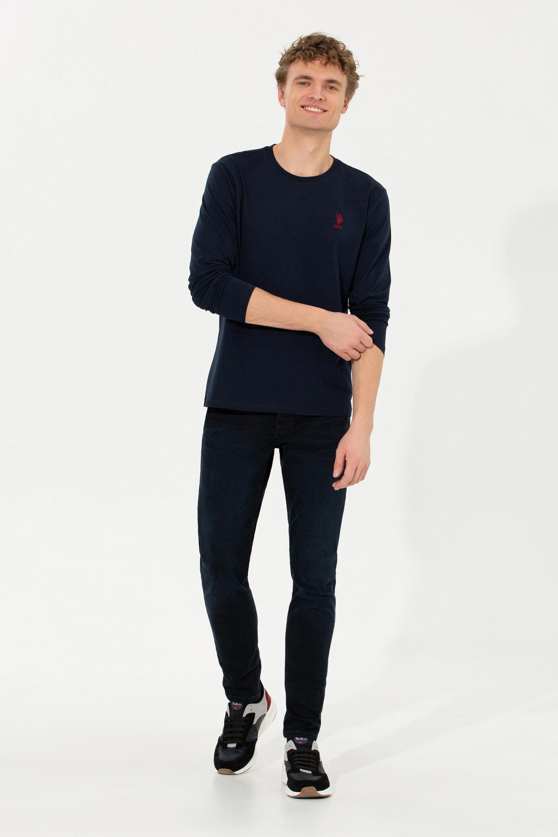 Erkek Lacivert Basic Sweatshirt