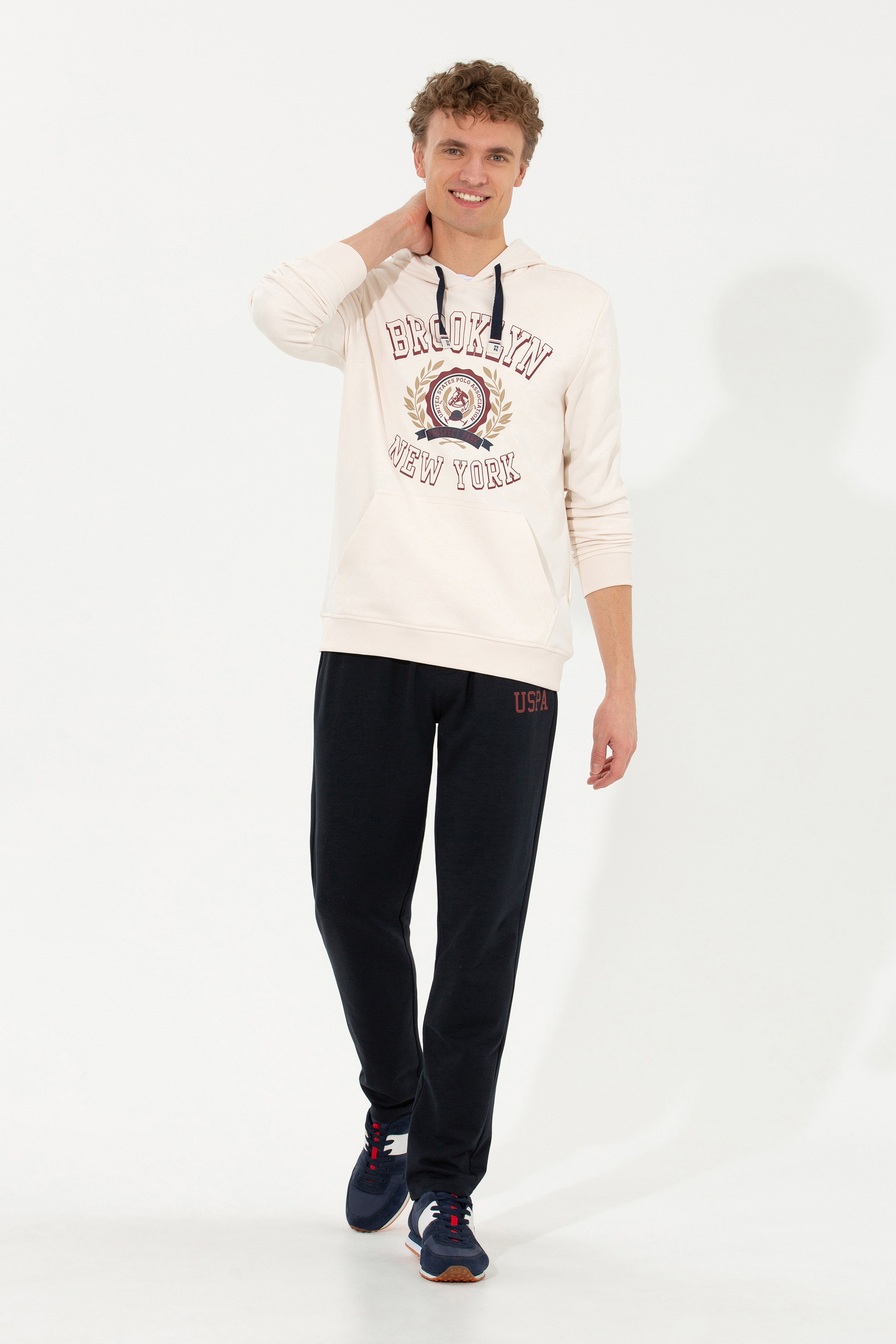 Erkek Ekru Sweatshirt - Image 4