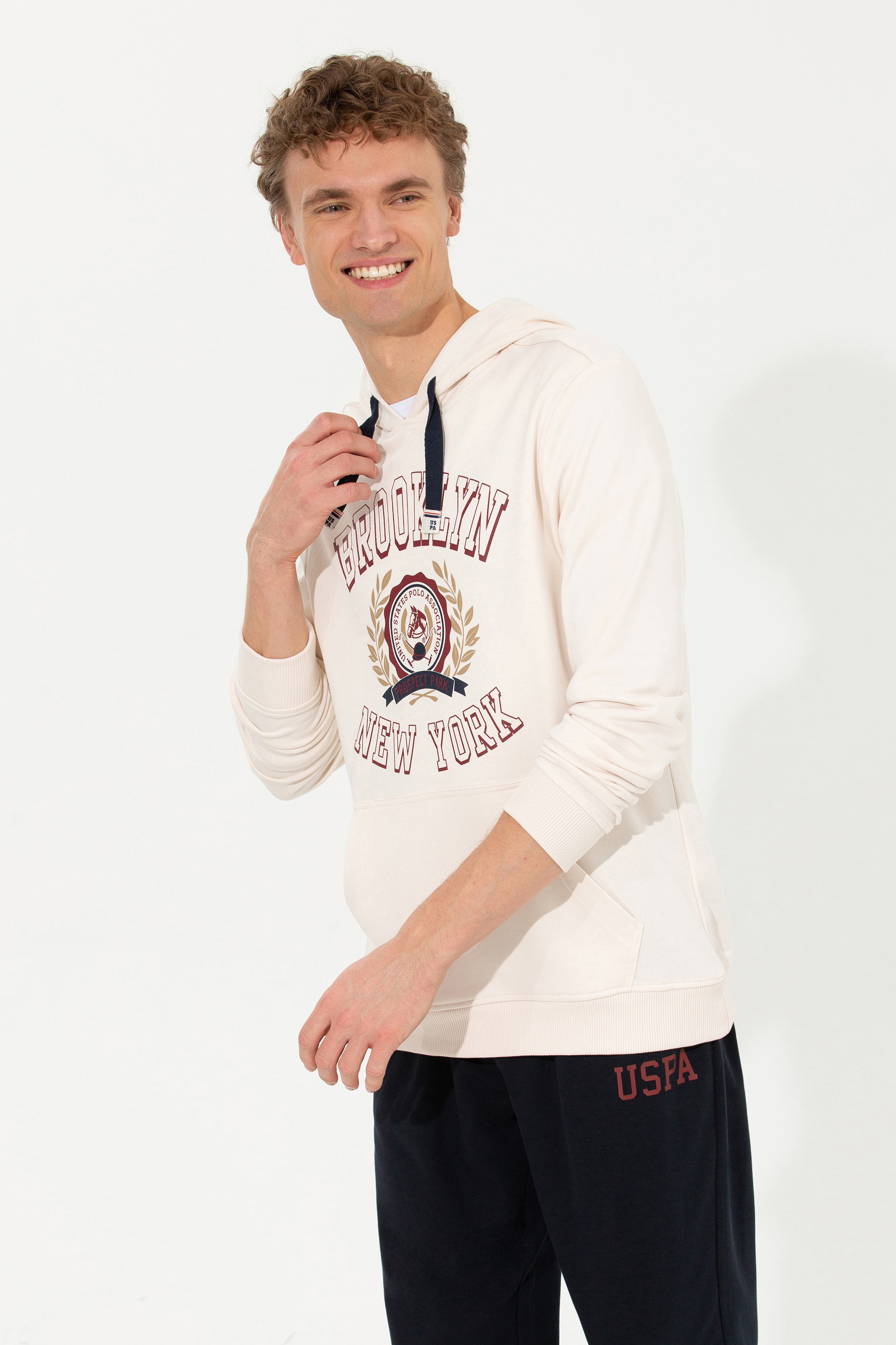 Erkek Ekru Sweatshirt - Image 3