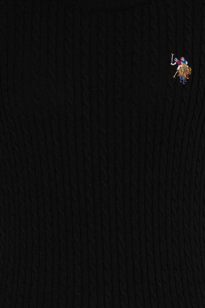 Kadın Siyah Bisiklet Yaka Basic Kazak - 50258077029