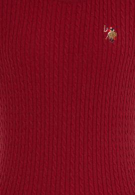 Kadın Bordo Bisiklet Yaka Basic Kazak - 50258077011