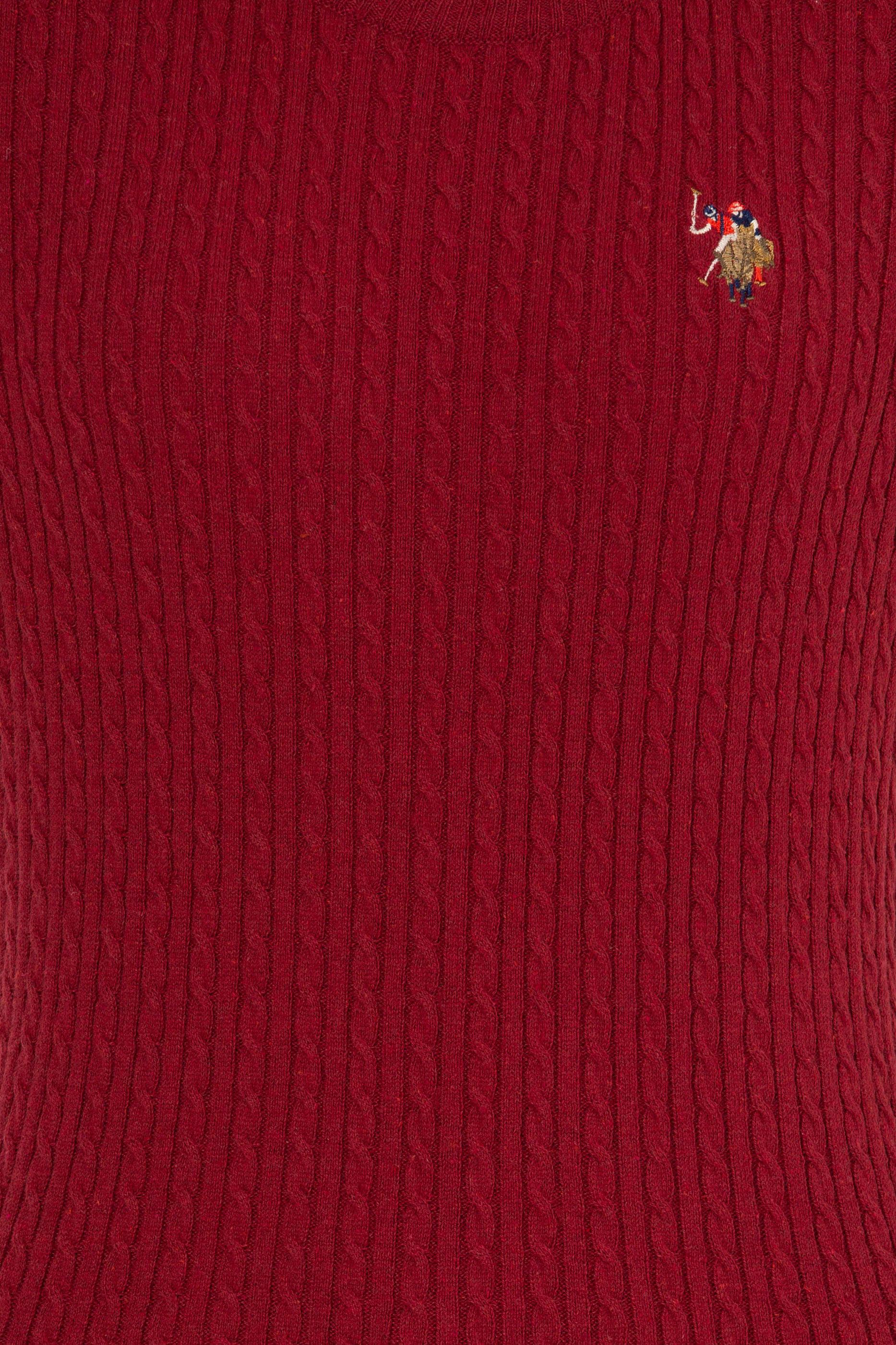 Kadın Bordo Bisiklet Yaka Basic Kazak