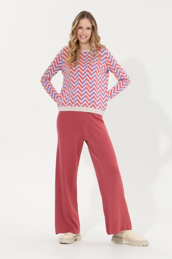 Kadın Pembe Triko Pantolon