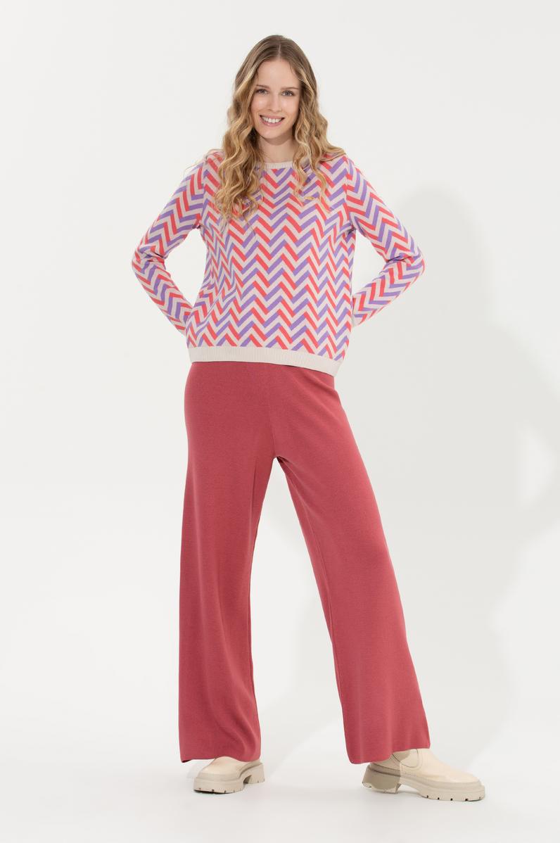 Kadın Pembe Triko Pantolon