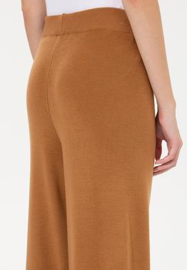 Kadın Camel Melanj Loose Fit Triko Pantolon - 50259636007