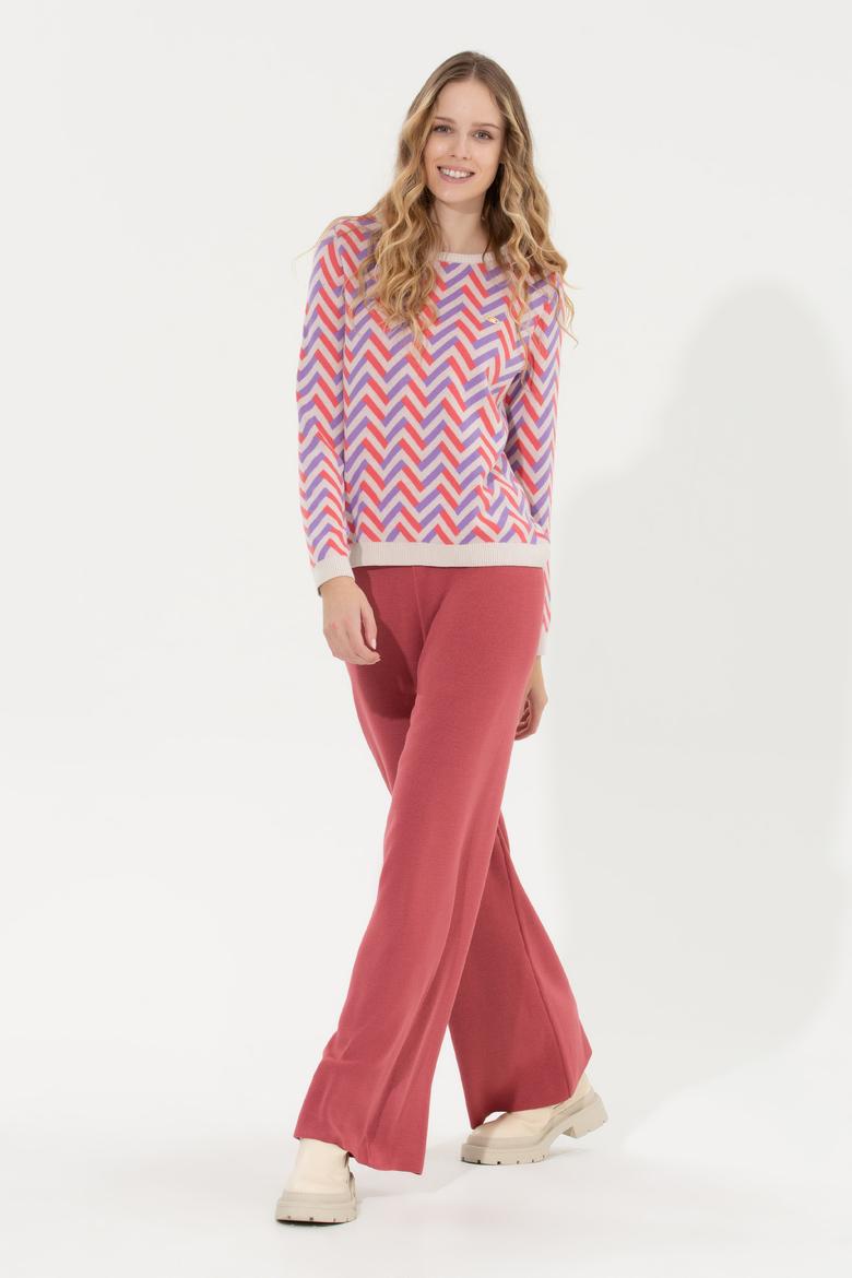 Kadın Pembe Triko Pantolon - 50259636020