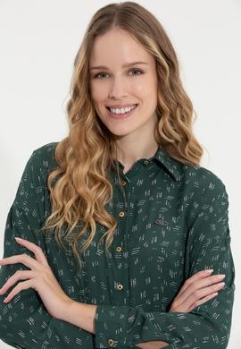 Kadın Yeşil Uzun Kollu Gömlek - 50254005011