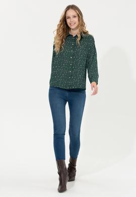 Kadın Yeşil Uzun Kollu Gömlek - 50254005011