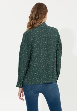 Kadın Yeşil Uzun Kollu Gömlek - 50254005011