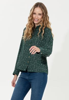 Kadın Yeşil Uzun Kollu Gömlek - 50254005011