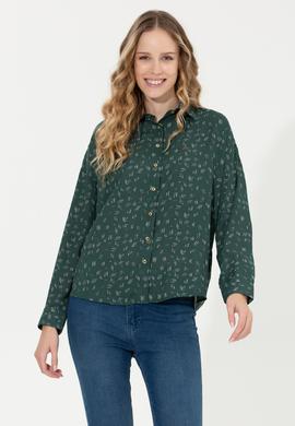 Kadın Yeşil Uzun Kollu Gömlek - 50254005011