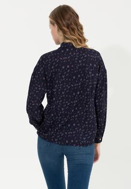 Kadın Lacivert Uzun Kollu Gömlek - 50254005020
