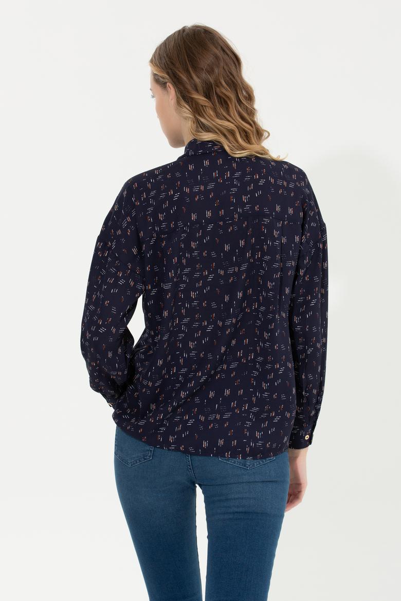 Kadın Lacivert Uzun Kollu Gömlek - 50254005020