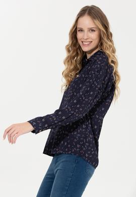 Kadın Lacivert Uzun Kollu Gömlek - 50254005020