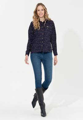 Kadın Lacivert Uzun Kollu Gömlek - 50254005020