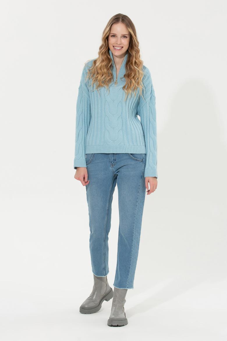 Kadın Mavi Kazak - 50253674014