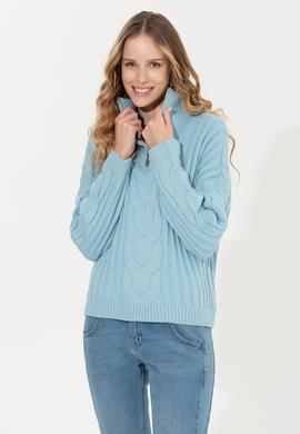 Kadın Mavi Kazak - 50253674014