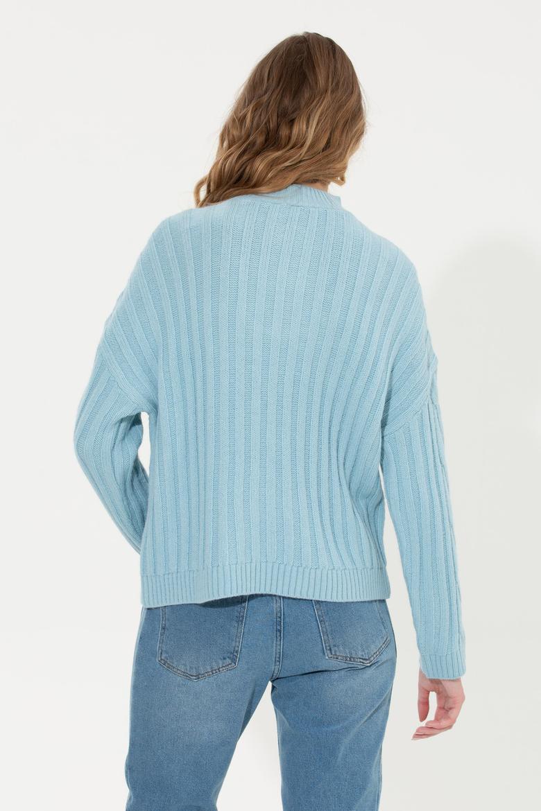 Kadın Mavi Kazak - 50253674014