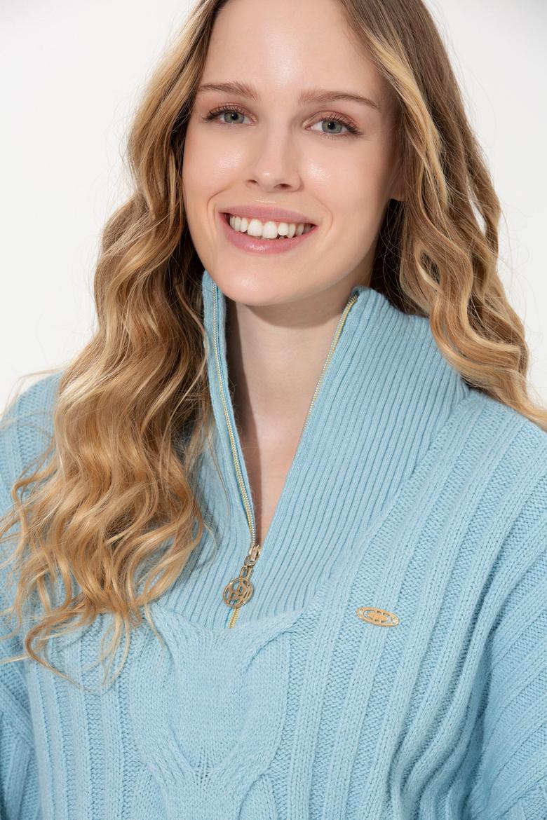 Kadın Mavi Kazak - 50253674014