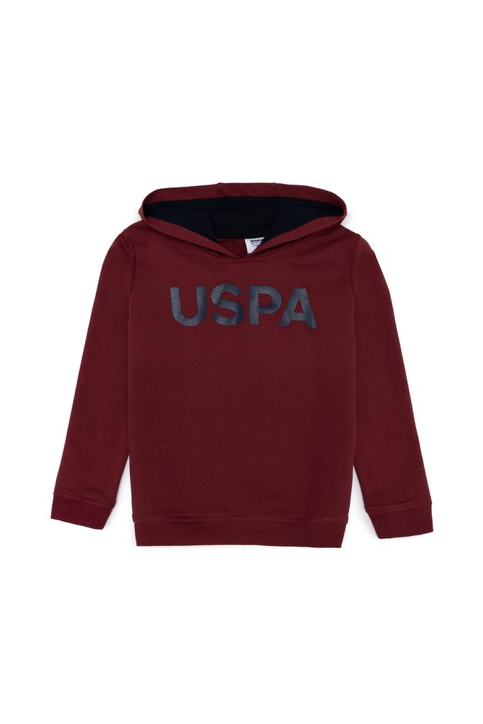 Çocuk Vişne Basic Kapüşonlu Sweatshirt