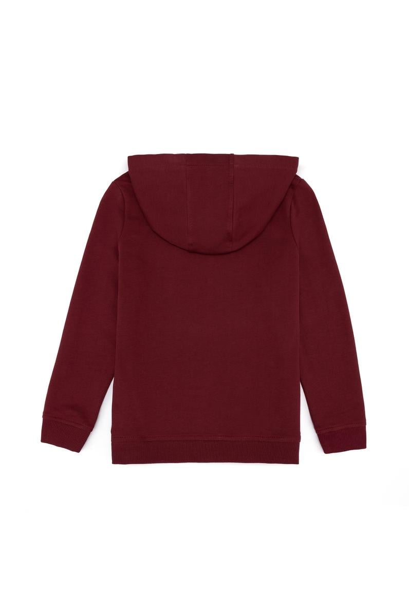 Çocuk Vişne Basic Kapüşonlu Sweatshirt