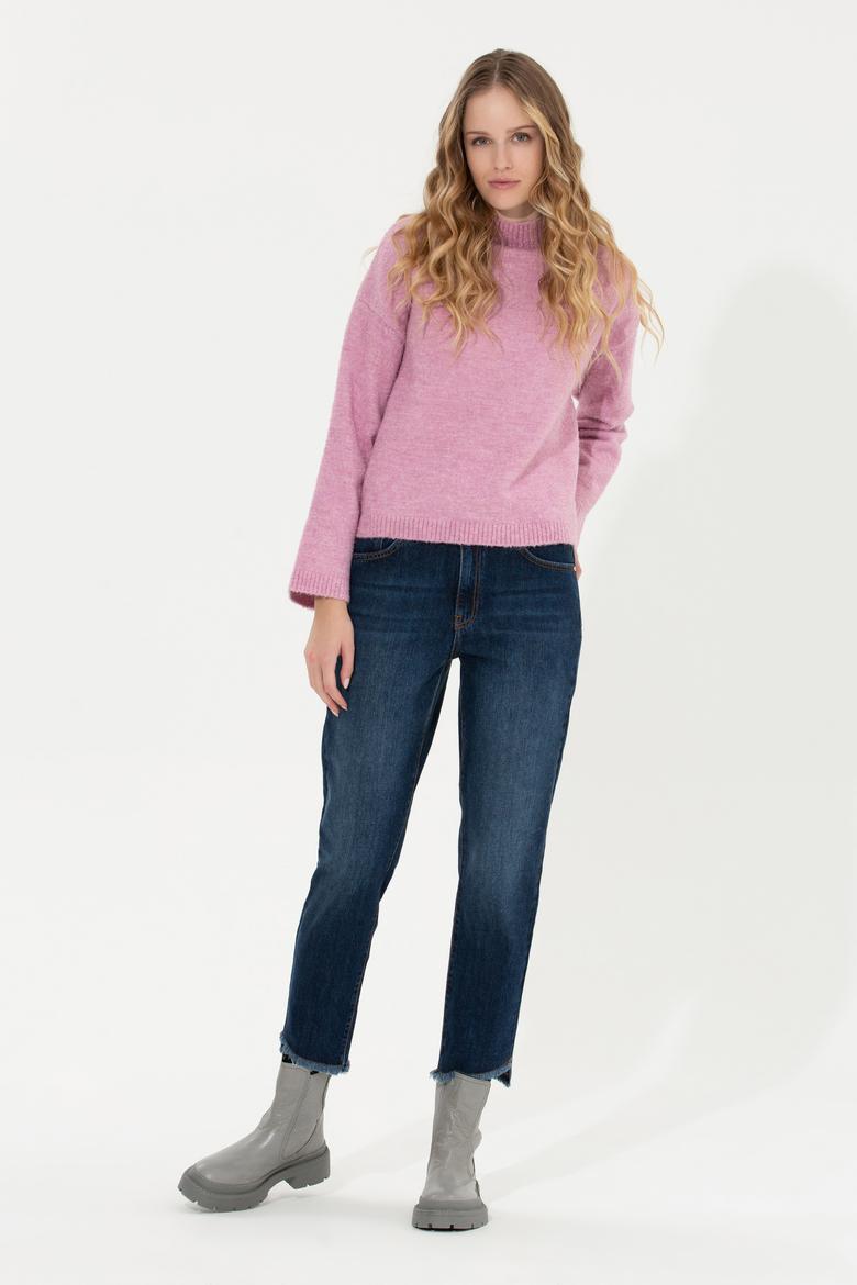 Kadın Mavi Jean Pantolon - 50256764004