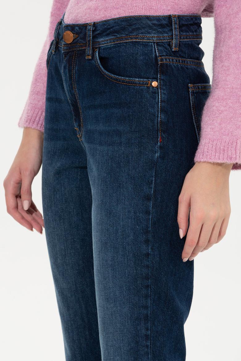 Kadın Mavi Jean Pantolon - 50256764004