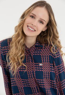 Kadın Lacivert Uzun Kollu Gömlek - 50253858010