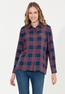 Kadın Lacivert Uzun Kollu Gömlek - 50253858010