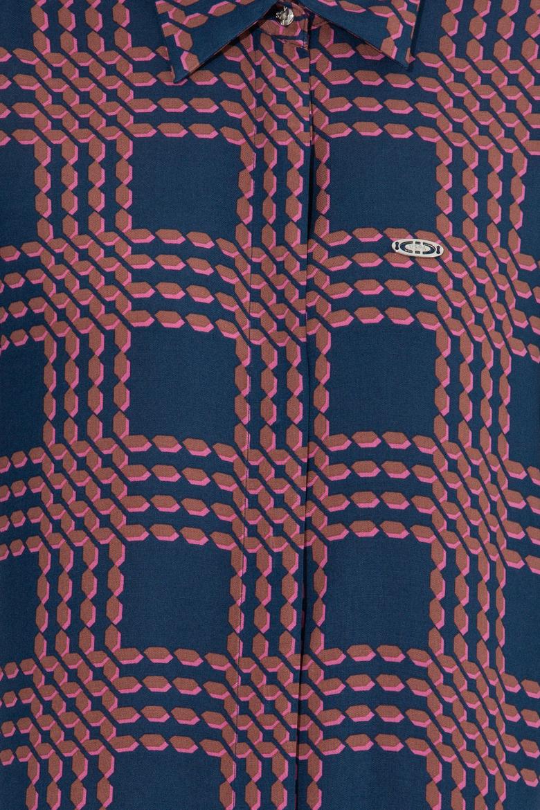 Kadın Lacivert Uzun Kollu Gömlek - 50253858010