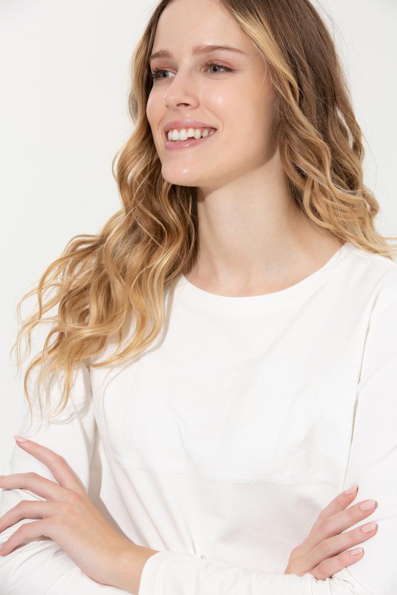 Kadın Ekru Sweatshirt - 50254492012