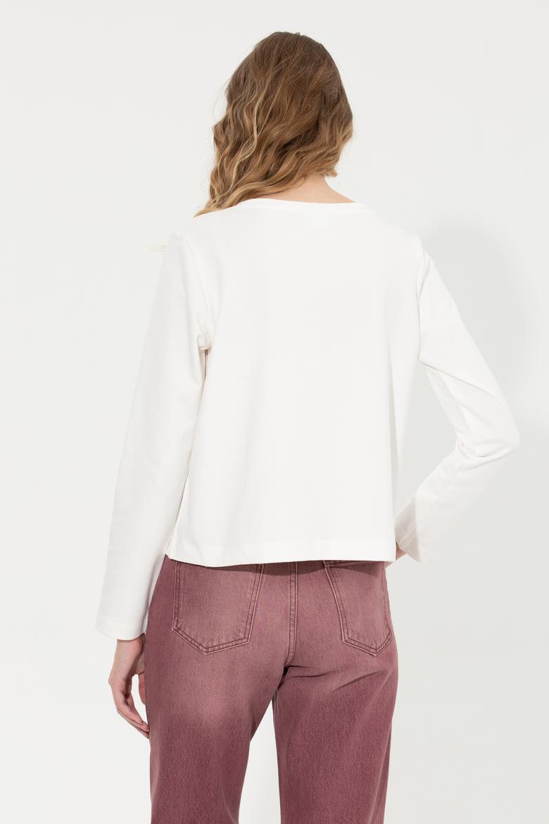 Kadın Ekru Sweatshirt - 50254492012