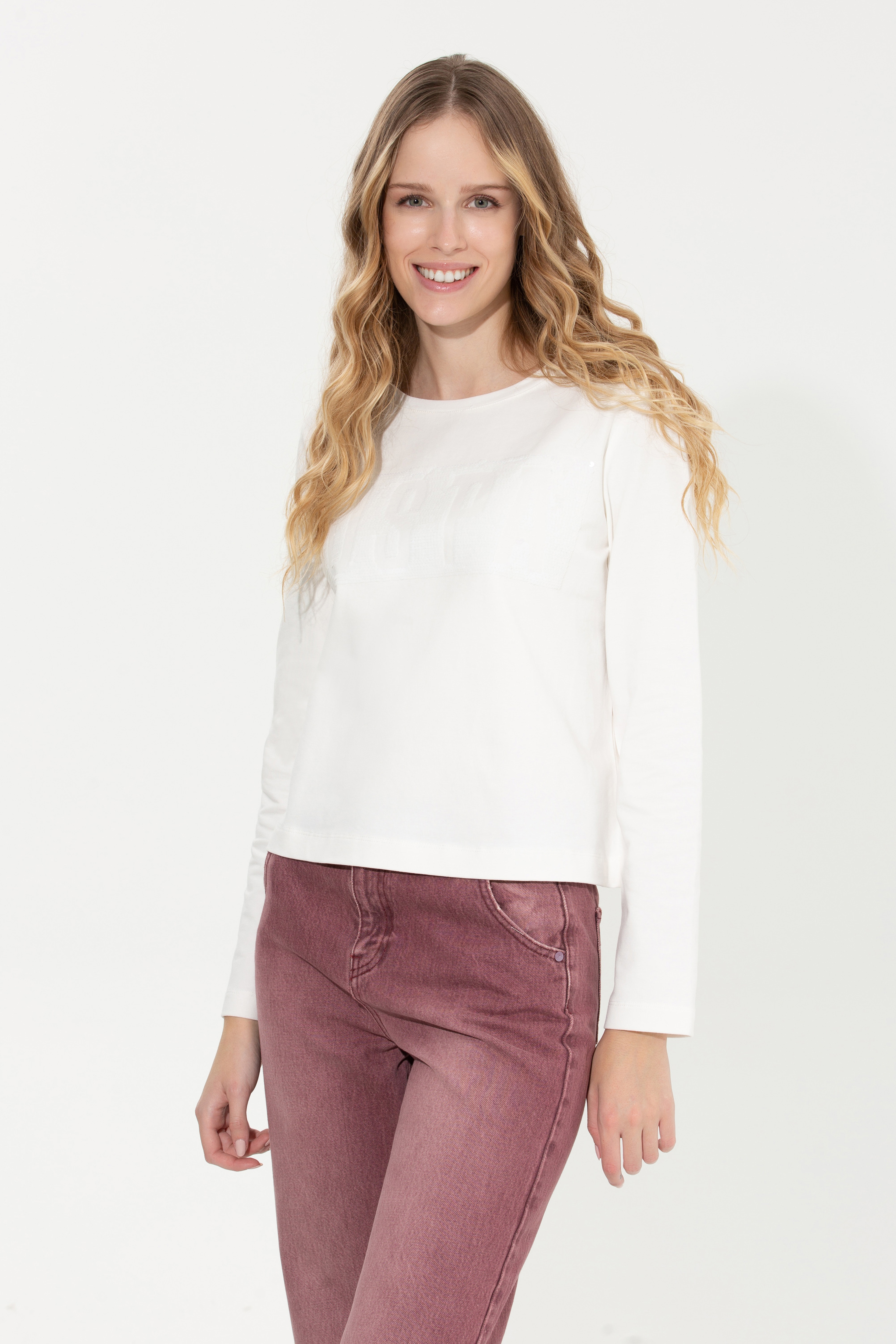 Kadın Ekru Sweatshirt