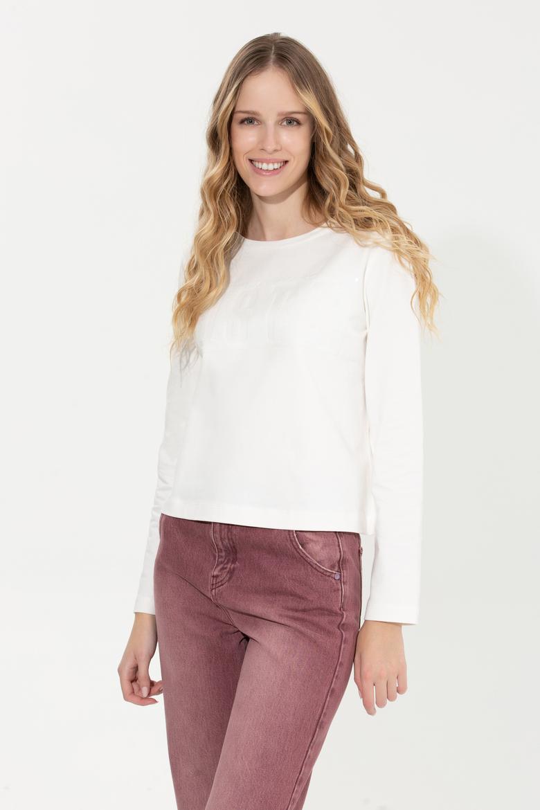 Kadın Ekru Sweatshirt - 50254492012